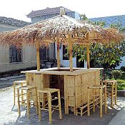 Island Style Natural Bamboo Tiki Style Bar - 6ft x 6ft