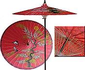 7ft Oriental Umbrella- Juniper Dream- Red