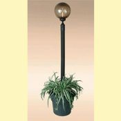 European Bronze Globe Patio Lantern  w/Planter