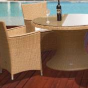Helena 48 Inch Wicker Table with 4 Wicker Chairs