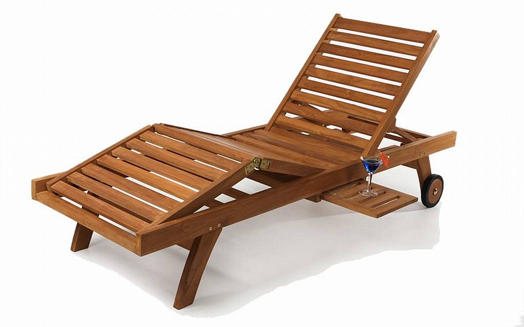 chaise loungers outdoor on Teak Chaise Lounge   Tl78