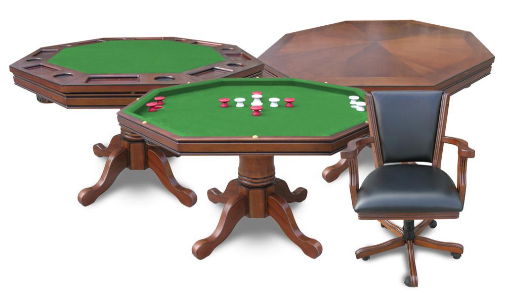 Harvil 3 In 1 Poker Table with 4 Chairs - 3N1OAK