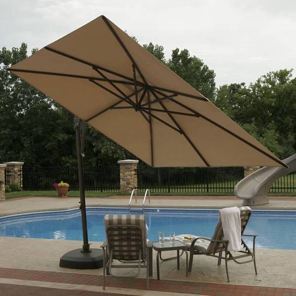 Santorini Ii Cantilever Umbrella Side Post Patio Umbrellas No Santorini Underside View