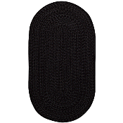 Woodrun Oval Black Satin Indoor/Outdoor Rug-