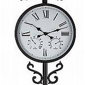 Freestanding Contemporary Outdoor Clock with Weather Vane