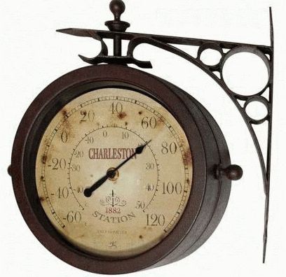 Indoor Outdoor 8 The Charleston Double Sided Clock & Thermometer  12430CT RUV2 