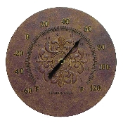 Weather Medallion-Rust Thermometer