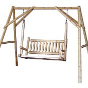 Outdoor Log Swing Frame