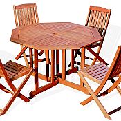 Outdoor Oceanside Table Set with 4 Chairs