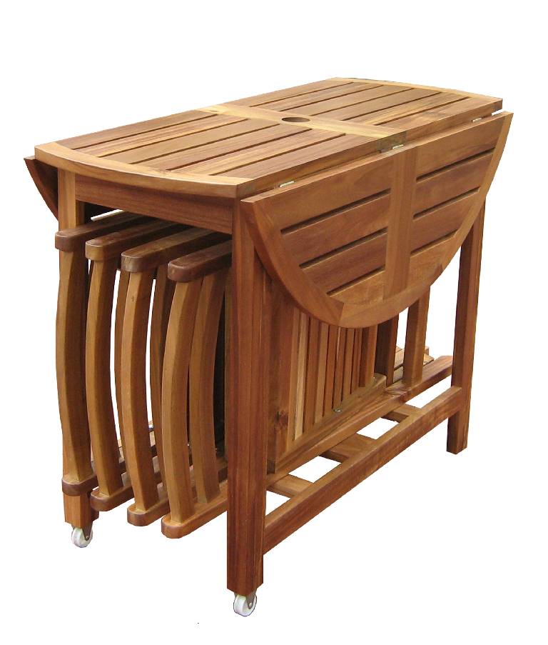 the folding dining table set includes a foldable table and