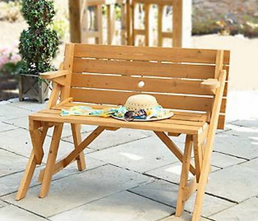 Bench into Picnic Table Plans