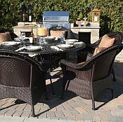 Lochmoor 6 Person Wicker Dining Set