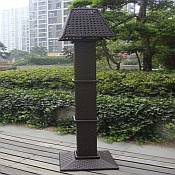 All-Weather Wicker Solar Floor Lamp