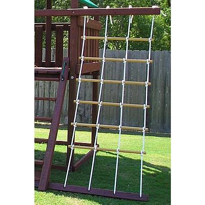 Blue Green Tuko Climbing Rope Ladder Playground Swing Sets Tree House Accessories Sturdy Nylon Enamel Coated Smooth Metal Rungs 