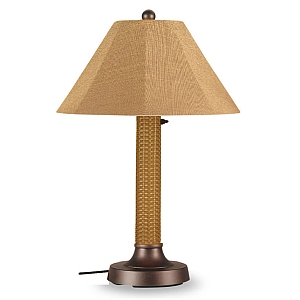 Bahama Weave Patio Table Lamp  3in Thick Pole