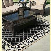 Outdoor Rugs made with DuraCord - Trellis Neutral