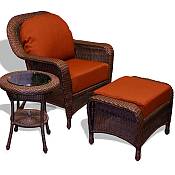Tortuga Lexington Club Chair, Ottoman, & End Table
