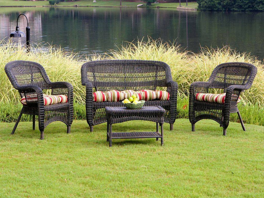 Tortuga Portside Dark Roast Wicker Conversation Set Ps4s Darkroast