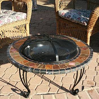 Slate And Marble Outdoor Fire Pit With, Marble Fire Pit