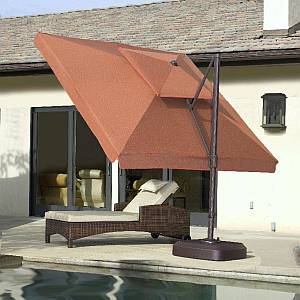 Portofino II Side Post Umbrella with Power Base
