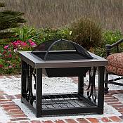Old World Bronze Finish Cocktail Table Fire Pit