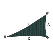Right Sided Right Angle 14ft x 20ft x 24ft5in - Sunbrella Forrest Green - Triangle Shade Sail