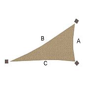 Right Sided Rt Angle 14ft x 20ft x 24ft5in - Sunbrella Mojave Sand - Triangle Shade Sail