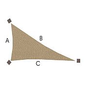 Left Sided Right Angle 14ft x 16ft x 21ft3in  - Sunbrella Mojave Sand - Triangle Shade Sail