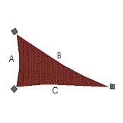 Left Sided Right Angle 14ft x 20ft x 24ft5in - Sunbrella Terracotta -Triangle Shade Sail