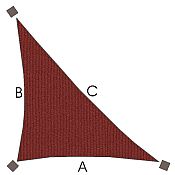 Sunbrella Right Angle Triangle Shade Sail - 11ft6in Terracotta