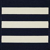Cabana Stripes Navy and White Outdoor Rug - 27in x 48in