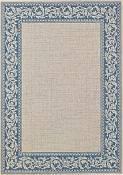 Scroll Blue Outdoor Rug - 1ft 11in by 2ft 10in