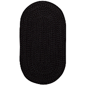 Woodrun Black Satin Oval Rug - 9ft 2in by 13ft 2in