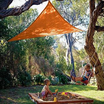 Orange Kool Colors Party Shade Sail - Triangle - 9ft 10in