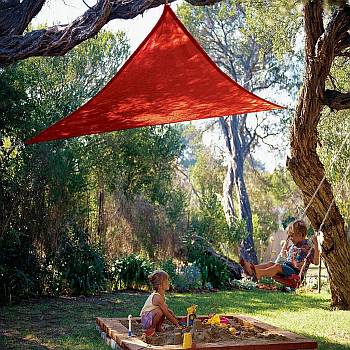 Red Kool Colors Party Shade Sail - Triangle - 9ft 10in