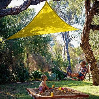 Yellow Kool Colors Party Shade Sail - Triangle - 9ft 10in