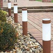 Solar Wood Grain Path Light with Stake