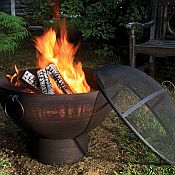 Copper Finish Firebowl with Screen