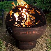 Copper Finish Firebowl with Orion Fire Dome