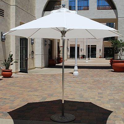 9 ft Commercial Market Umbrella with Chrome Finish