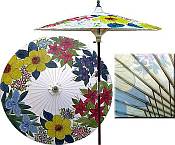 7ft Oriental Umbrella- Wildflowers- Lily White