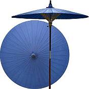 7ft Oriental Umbrella- Solid Blue