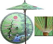 7ft Oriental Umbrella- Chinese Spring Green