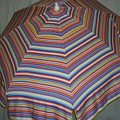 Patio & Beach Umbrella - Blue & Red Multi Stripe