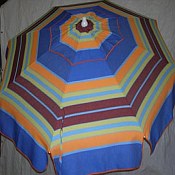 Patio & Beach Umbrella - Blue & Orange Stripe