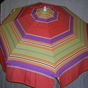 Patio & Beach Umbrella - Green & Purple Stripe