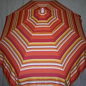 Patio & Beach Umbrella - Red & Orange Stripe