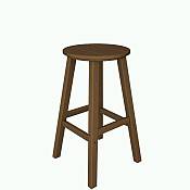 Traditional Bar Height Stool - Pair