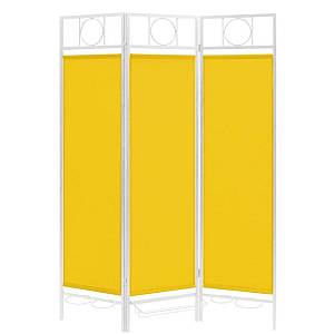 Contemporary Sunburst Patio Privacy Screen, White Frame - Yellow Fabric