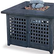 Square LP Gas Outdoor Firepit with Tile Mantel